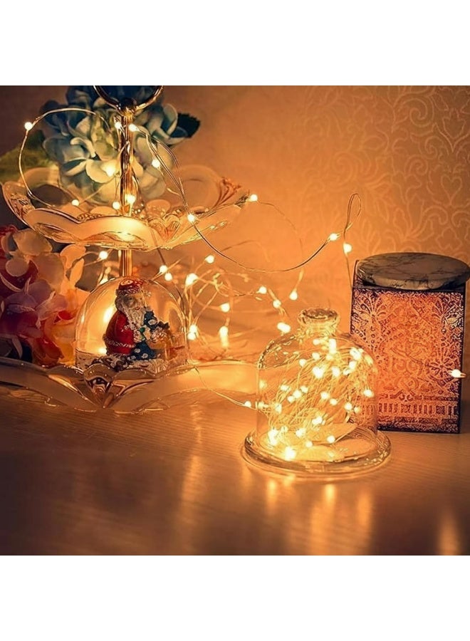 دونيكارت أضواء خرافية LED بيضاء دافئة بسلك نحاسي مع جهاز تحكم عن بعد | 8 أوضاع إضاءة، مؤقت ومخفت إضاءة | أضواء زينة للمنزل، غرفة النوم والحفلات - Image 2